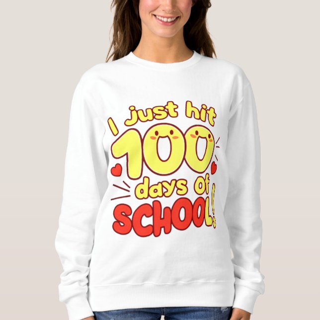 Sweatshirt 100 Jours d'école Kawaii Style Design (Devant)