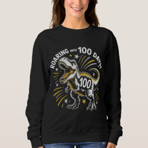 Sweatshirt 100 jours d'école Rétro Athlétique T-Rex rugissant