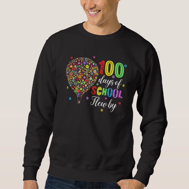 Sweatshirt 100 Jours D'École Volée Par Chemise Hot Air Balloo (Devant)