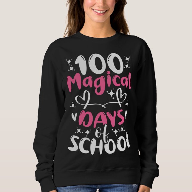 Sweatshirt 100 jours magiques d'école débutant (Devant)