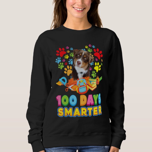 Sweatshirt 100 jours plus intelligent empreintes de pattes de (Devant)