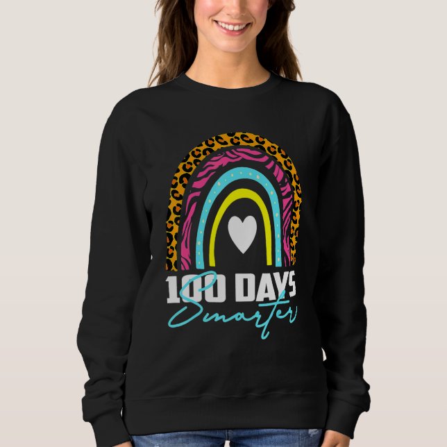 Sweatshirt 100 Jours Plus Intelligent Joyeux 100ème Jour D'éc (Devant)