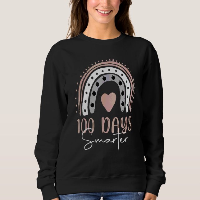 Sweatshirt 100 Jours Plus Intelligents Joyeux 100ème Jour D'é (Devant)
