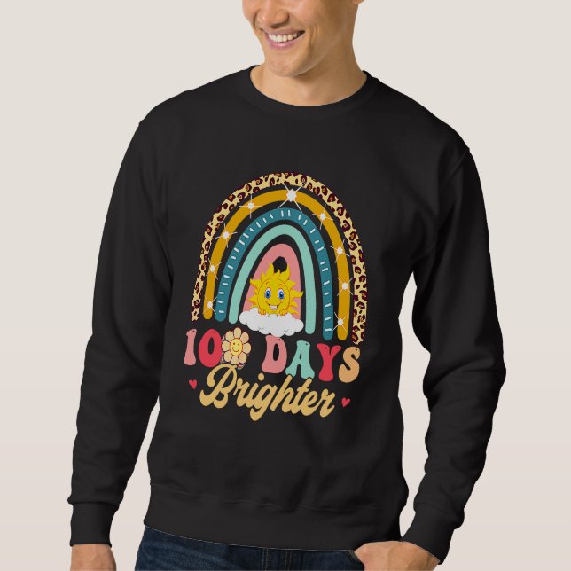 Sweatshirt 100 Jours Plus Lumineux Enseignant Élève 100 Jours (Devant)