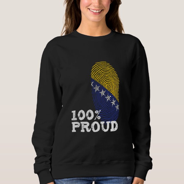 Sweatshirt 100 Proud Bosnia Herzegovina flag for Proud Bosnia (Devant)
