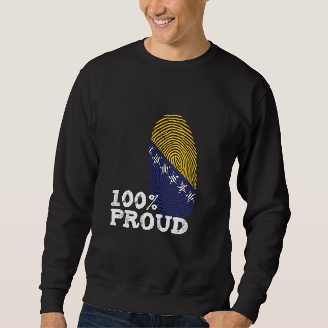 Sweatshirt 100 Proud Bosnia Herzegovina flag for Proud Bosnia (Devant)