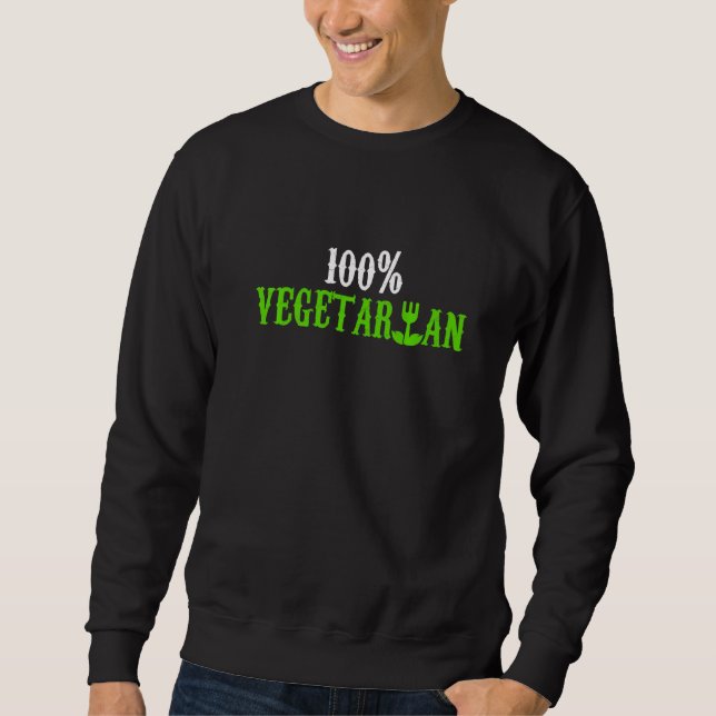 Sweatshirt 100 Vegetarian Fork Vegan (Devant)