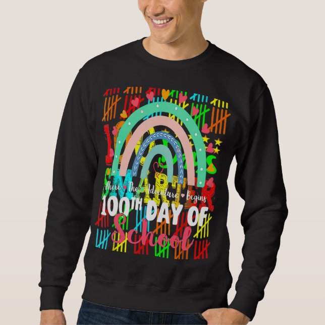 Sweatshirt 100e Jour De Chemise D'École 100 Jours Plus Intell (Devant)