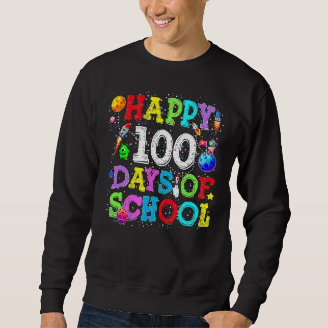 Sweatshirt 100e jour de l'école enseignant enfants astronaute (Devant)