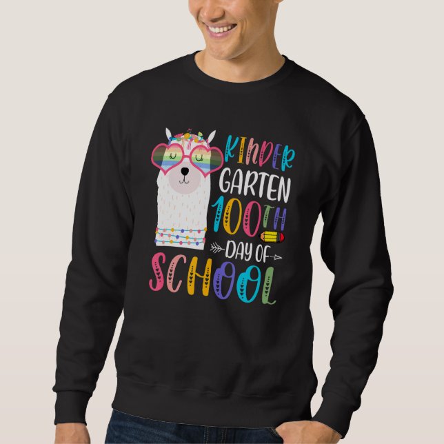 Sweatshirt 100e jour d'école pas de problème lama 100 jours d (Devant)