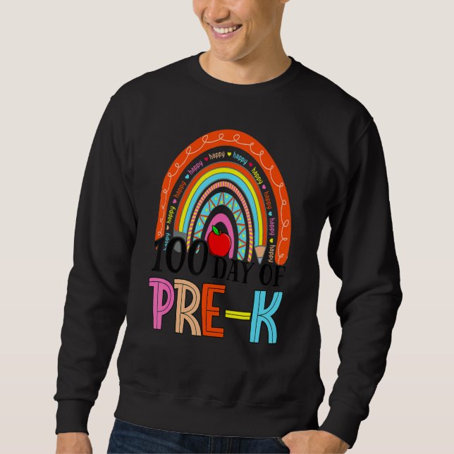 Sweatshirt 100e jour d'enseignant de pré-maternelle 100 jours (Devant)