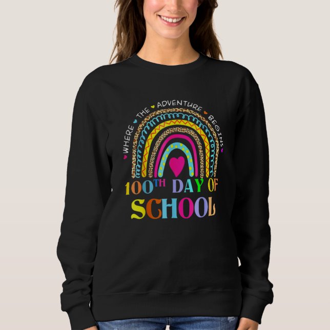Sweatshirt 100ème Jour De L'École Enseignant 100 Jours Smarte (Devant)