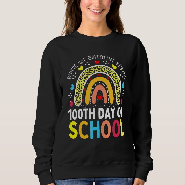 Sweatshirt 100ème Jour De L'École Enseignant 100 Jours Smarte (Devant)