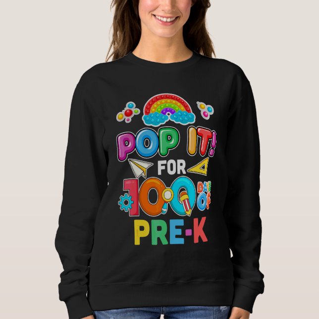 Sweatshirt 100ème jour d'école Pop It 100 jours de fidget pré (Devant)