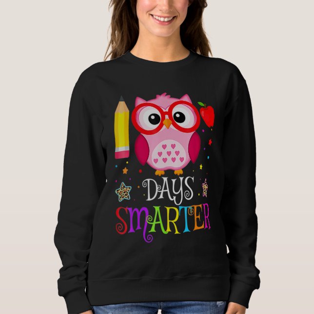 Sweatshirt 100th Day Of School 100 Days Smarter Cute Owl Love (Devant)