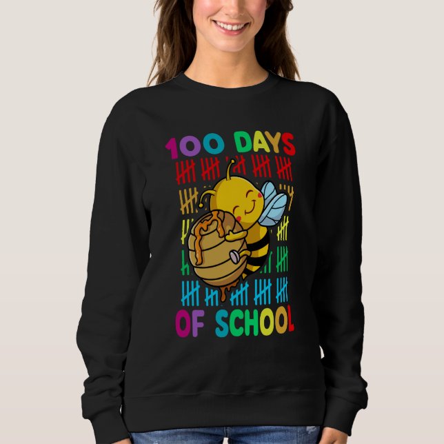 Sweatshirt 100th Day Of School Animal Bees Happy 100th Day Ki (Devant)