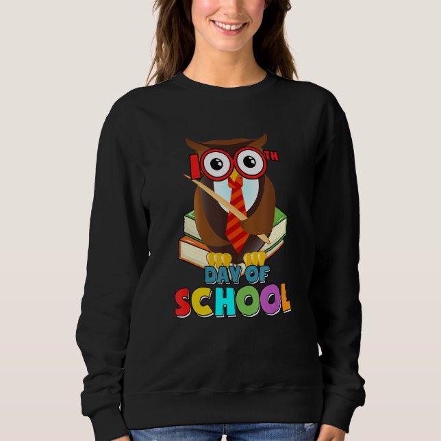 Sweatshirt 100th Day of School Owl Gift Teacher Student Kids  (Devant)