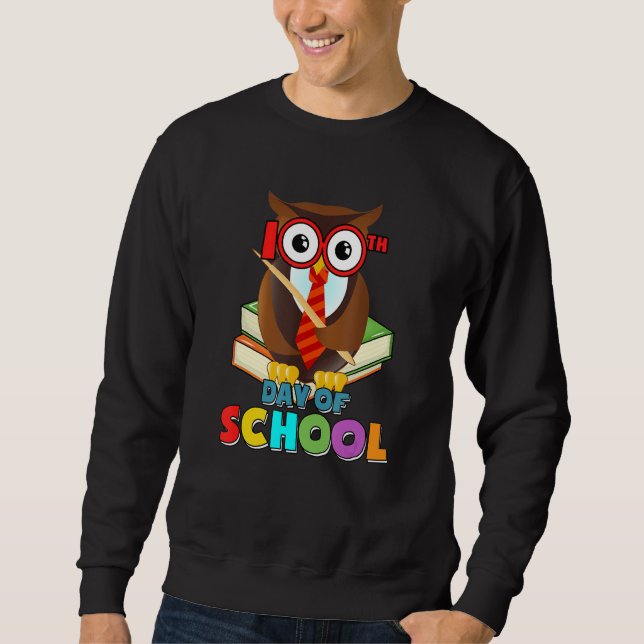 Sweatshirt 100th Day of School Owl Gift Teacher Student Kids  (Devant)