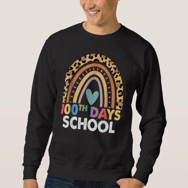 Sweatshirt 100th Day Of School Teacher 100 Days Smarter Leopa (Devant)