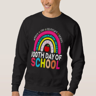 Sweatshirt 100th Day Of School Teacher 100 Days Smarter Leopa