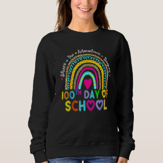 Sweatshirt 100th Day Of School Teacher 100 Days Smarter Leopa
