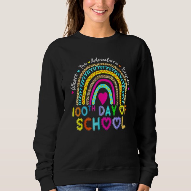 Sweatshirt 100th Day Of School Teacher 100 Days Smarter Leopa (Devant)