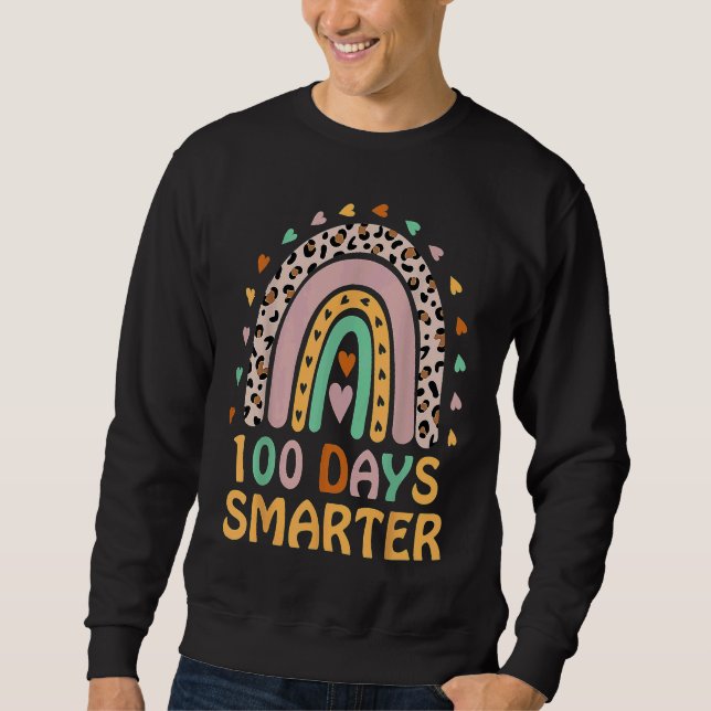 Sweatshirt 100th Day of School Teacher  100 Days Smarter Rain (Devant)