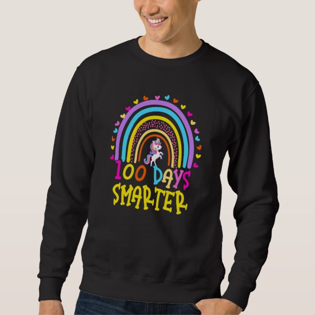 Sweatshirt 100th Day of School Teacher 100 Days Smarter Rainb (Devant)