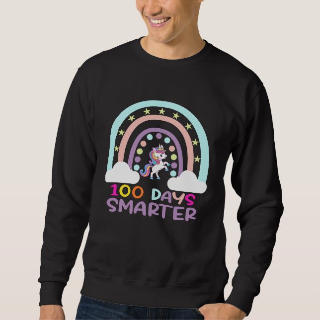 Sweatshirt 100th Day of School Teacher 100 Days Smarter Rainb (Devant)
