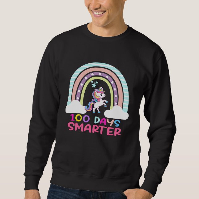 Sweatshirt 100th Day of School Teacher 100 Days Smarter Rainb (Devant)