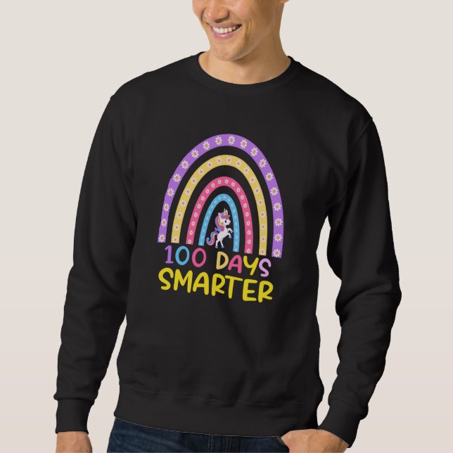 Sweatshirt 100th Day of School Teacher 100 Days Smarter Rainb (Devant)