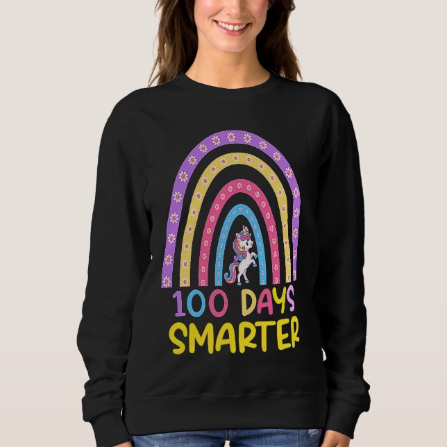 Sweatshirt 100th Day of School Teacher 100 Days Smarter Rainb (Devant)