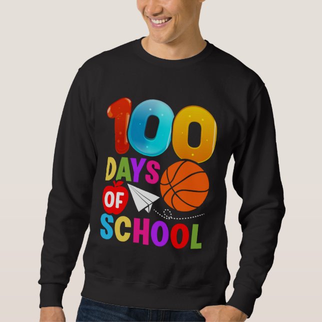 Sweatshirt 100th Day Student Boys Girls Basketball 100 Days O (Devant)