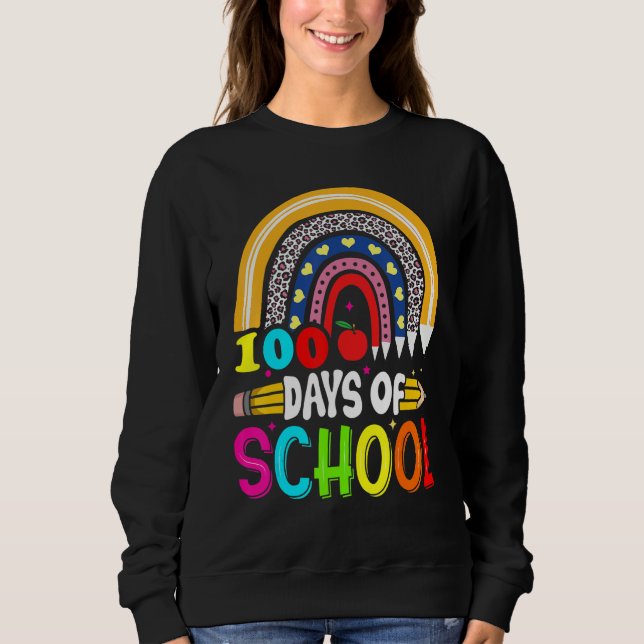 Sweatshirt 100th Days of School Teacher Kids - 100 Days Smart (Devant)