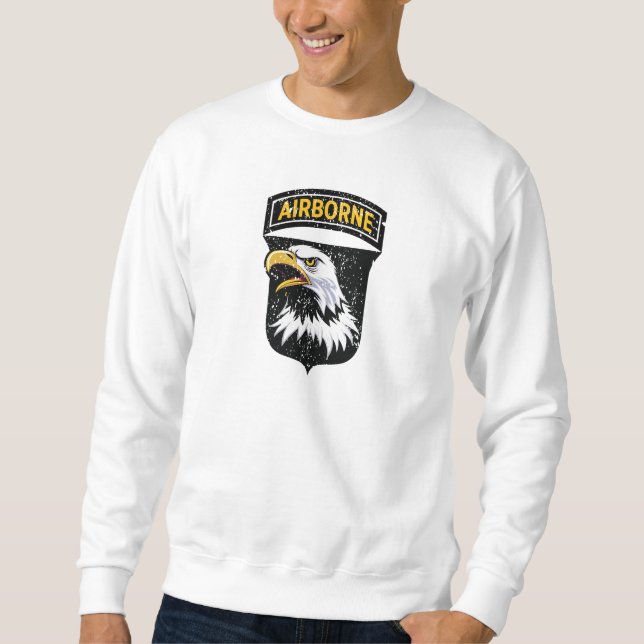 Sweatshirt 101e division aéroportée "Hurlant Eagles" Grunge (Devant)