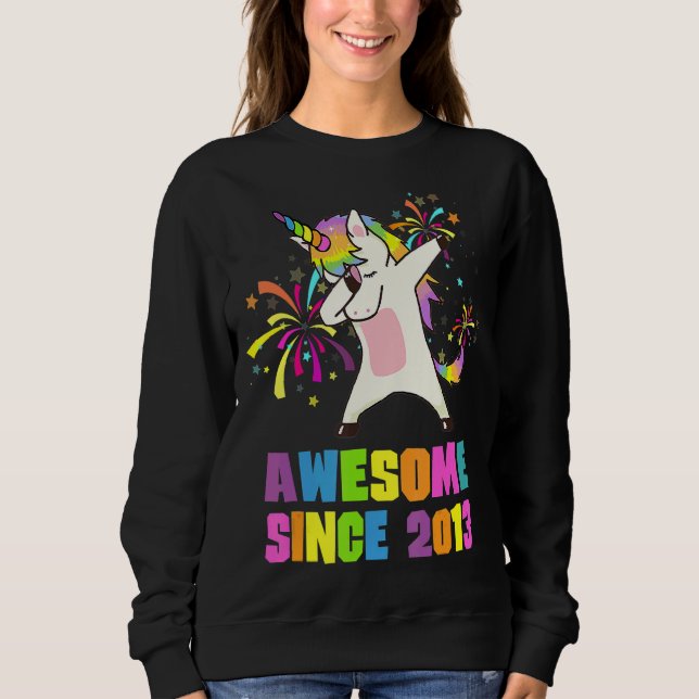 Sweatshirt 10 Ans 10e Anniversaire Awesome Depuis 2013 Unic (Devant)