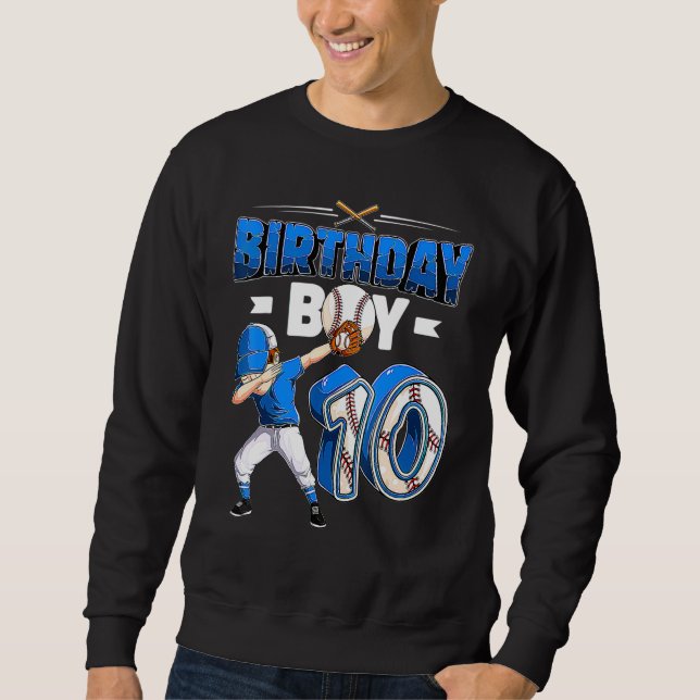 Sweatshirt 10 Ans Baseball Anniversaire Thème 10e f (Devant)