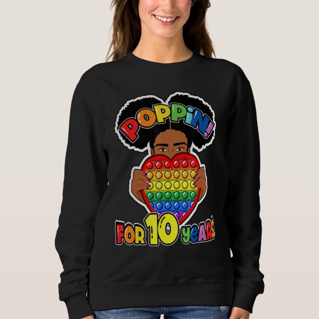Sweatshirt 10e anniversaire Pop It Fidget African American Ki (Devant)