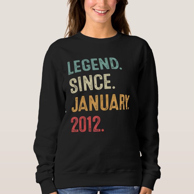 Sweatshirt 11 Ancienne légende depuis janvier 2012 11 Ans (Devant)