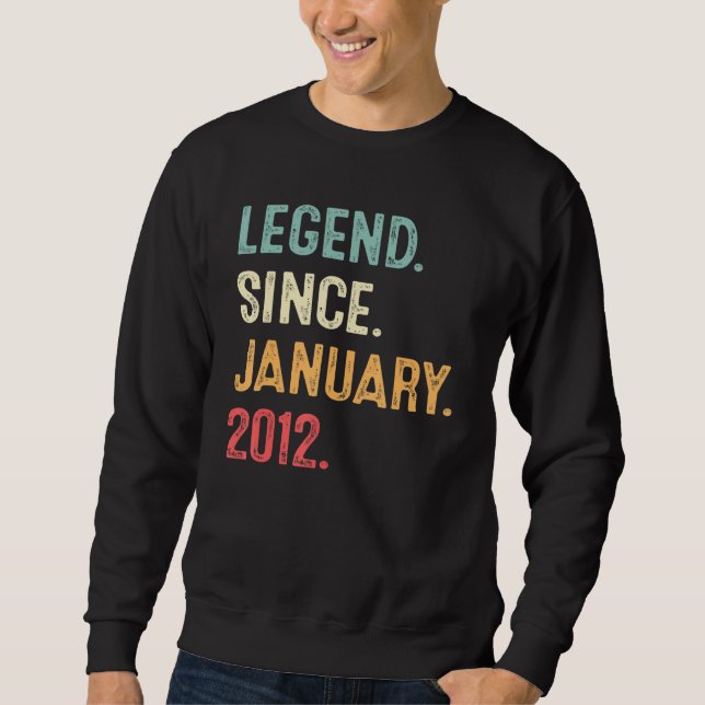 Sweatshirt 11 Ancienne légende depuis janvier 2012 11 Ans (Devant)
