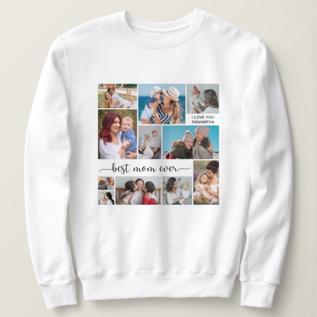 Sweatshirt 11 Photo Collage Meilleure Maman Jamais (Design devant)