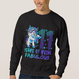 Sweatshirt 11e anniversaire 11 ans fille Flossing Princesse U