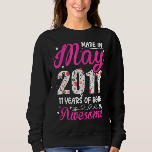 Sweatshirt 11e anniversaire stupéfiant depuis mai 2011 Floral