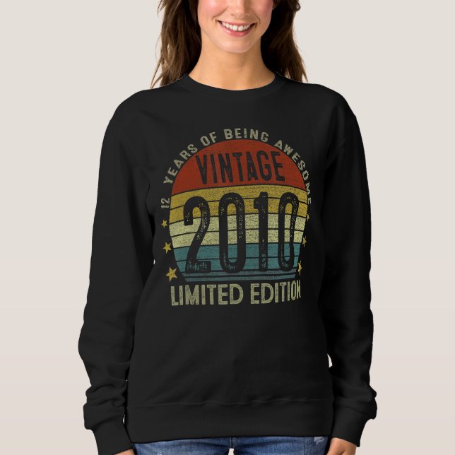Sweatshirt 12 ans Vintage 2010 12ème Classique (Devant)