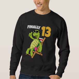 Sweatshirt 13ème anniversaire fête 13 ans Tortue de refroidis