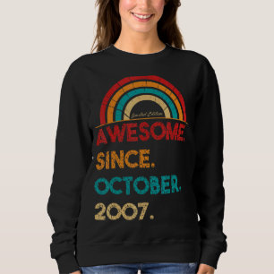 Sweatshirt 15 Ans Awesome depuis Octobre 2007 15e Naissance