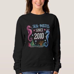 Sweatshirt 15e anniversaire Mariage 2010 Couple Sea-Mates Et