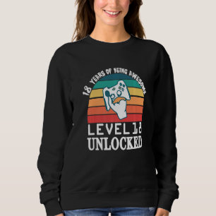 Sweatshirt 18 ans Anniversaire Son Garçon Gamer 18 ans 18 ans