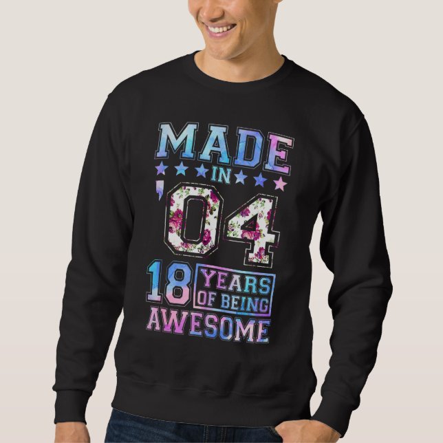 Sweatshirt 18 Ans Fille Pour Anniversaire Née En 2004 Couleur (Devant)