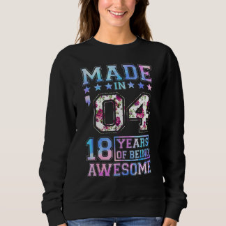 Sweatshirt 18 Ans Fille Pour Anniversaire Née En 2004 Couleur